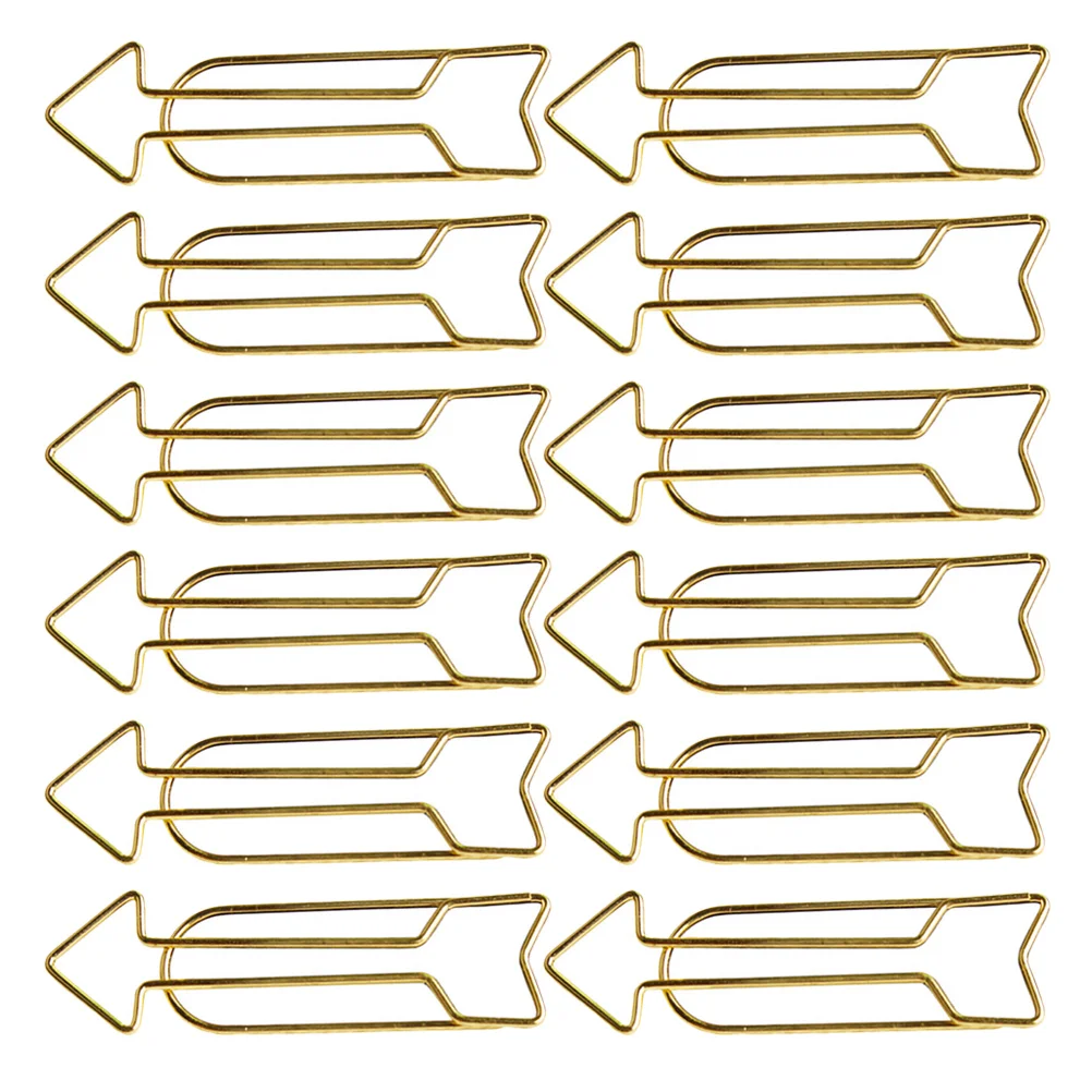 

12 Pcs Paper Clip Mini Binder Metal Clips Memo Holder Shape Office Bookmark Pin Note Stationery