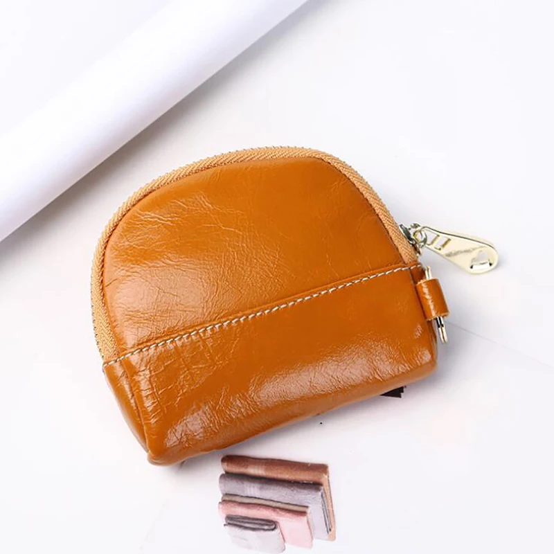 

Кожаный Клатч первого слоя, женский многофункциональный кошелек для монет, креативная сумка для хранения ключей на молнии, кожаный мини-кла...