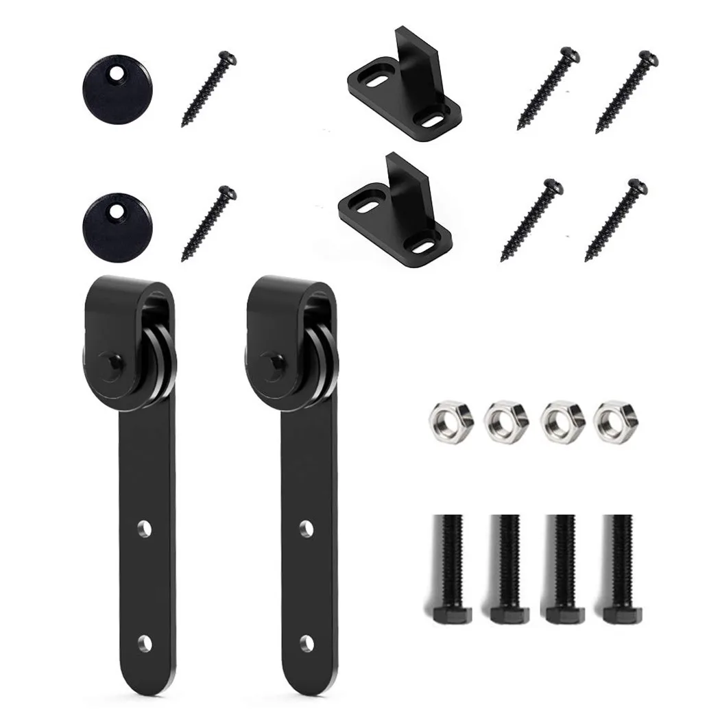 

1 Set Cabinet Sliding Barn Door Hardware Kit Partition Door Hanging Rail Furniture Hardware Accessories Easy To Match