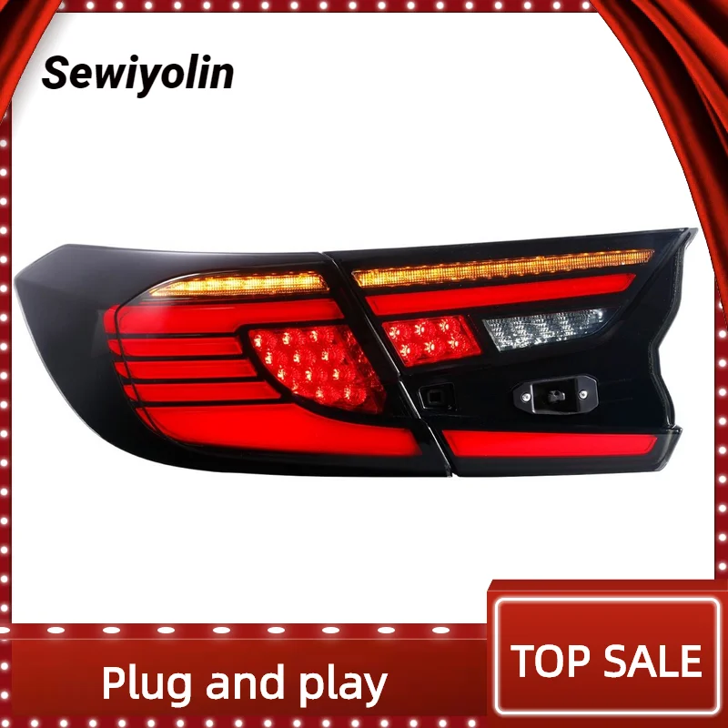 

Car Led Rear Tail Lights Assembly For Honda Accord 10th Gen 2018-2022 Start Up Animation Plug And Play 12V DRLRear Lamp