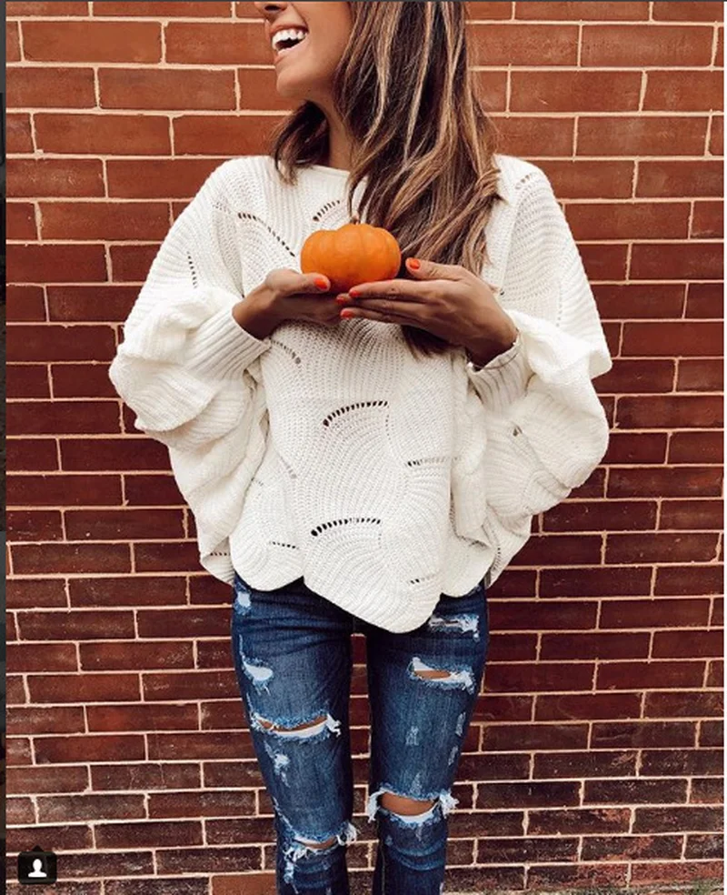 VOLALO женский модный вязаный свитер теплый пуловер и джемперы с круглым вырезом