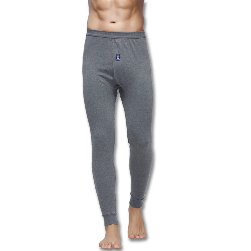New Winter Antumn Thermal Underwear Mens Thermal Trousers Solid Warm Long Johns Cotton Leggings Pants Male Loose Thermo Bottoms