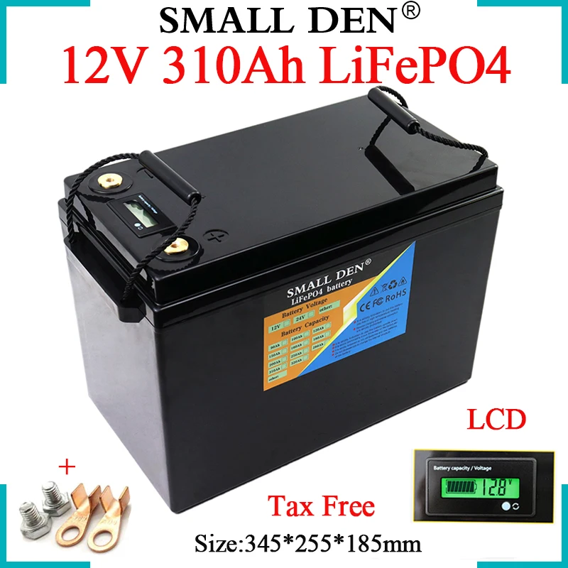 

12 В 12,8 Ач LiFePO4 Аккумуляторный блок Встроенный BMS высокой мощности и емкости для в E-Boat RV инвертор для наружного кемпинга дома солнечной батареи и т. д.