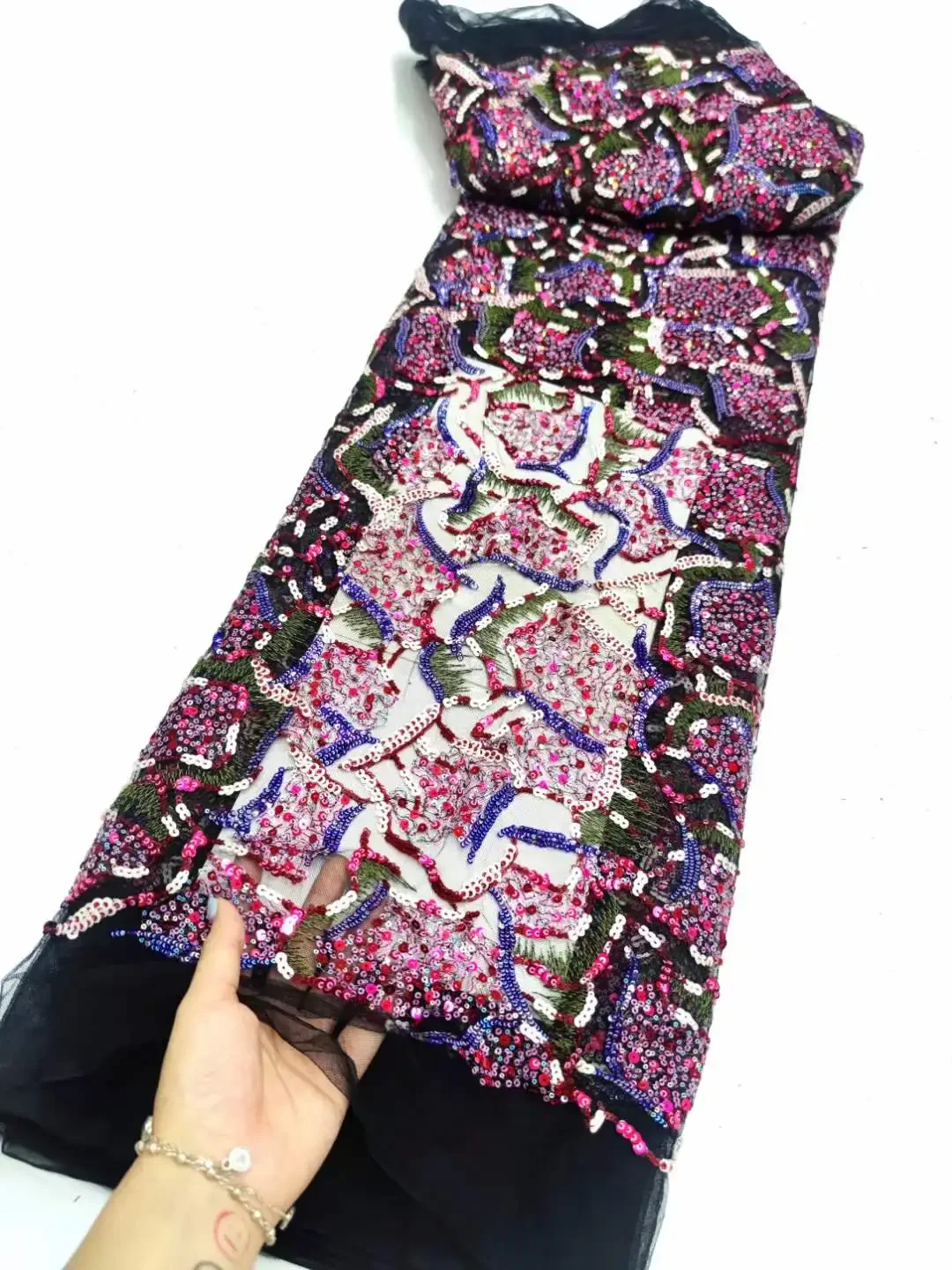 Красивая французская кружевная ткань с блестками африканские кружева идеально