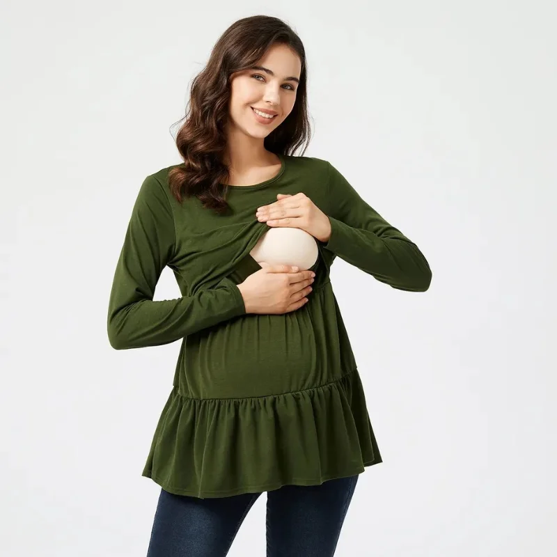 Breastfeeding T-shirt Maternity Wear Pregnant Women Clothing Pregnancy Shirts Nursing Top Clothes for Nursing Mothers
