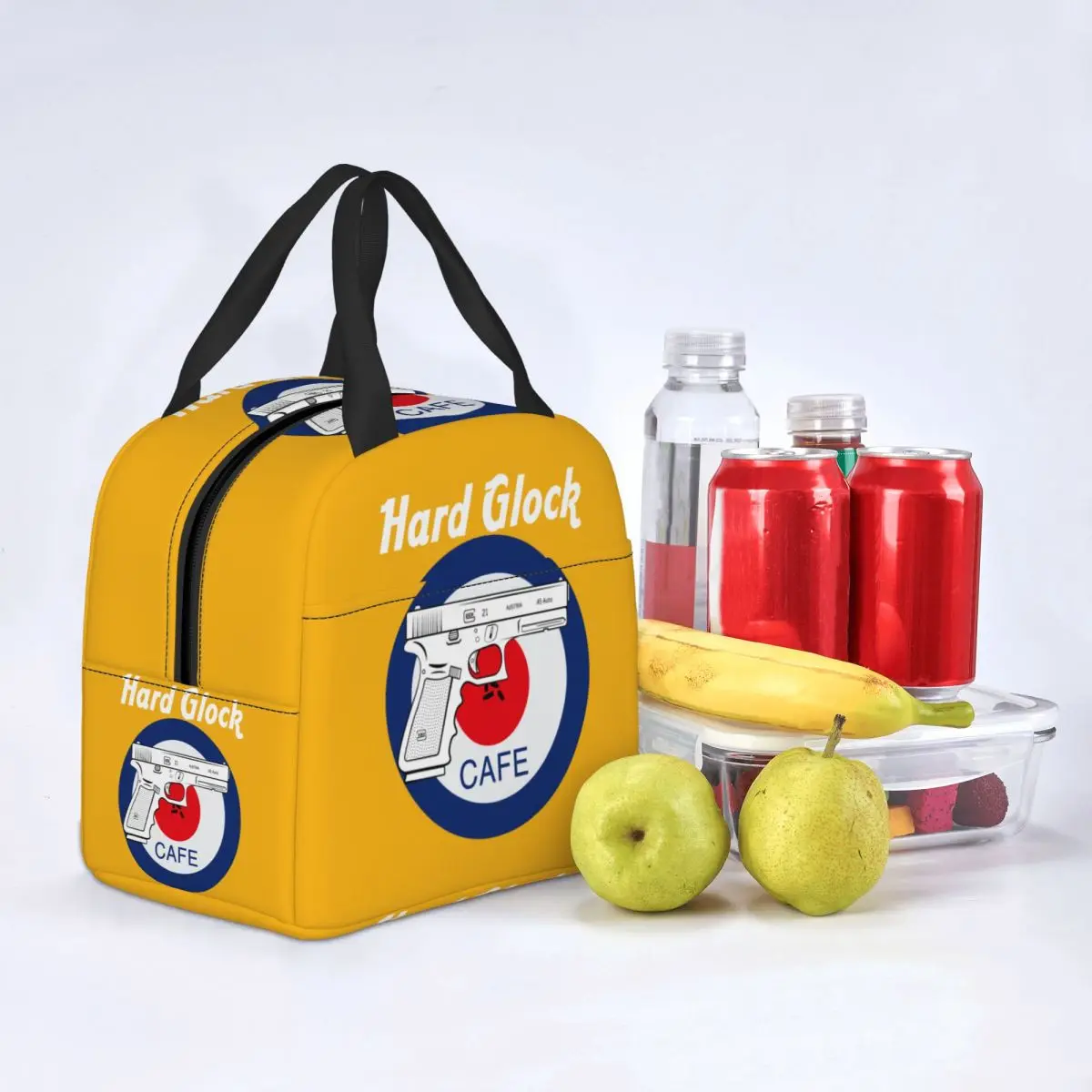 Vintage Hard Glock Cafe Lunch Bag for Camping Travel Waterproof Thermal Cooler Insulated Lunch Box Women Kids Tote Container images - 6