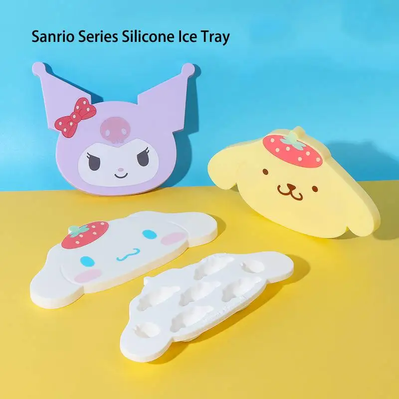 

Sanrio Kuromi Purin Dog Cinnamoroll Silica Gel Ice Tray Ice Cubes Mold Household Ice Storage Recycle Easy To Clean Friend Gift