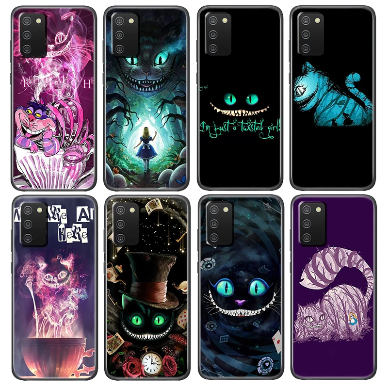 

Disney The Cheshire Cat Cover For Samsung Galaxy A52S A72 A71 A52 A51 A12 A32 A21S A73 A13 A53 4G 5G TPU Black Phone Case Coque