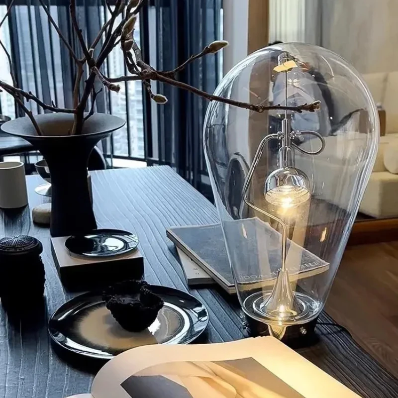 Винтажная стеклянная настольная лампа промышленная для спальни кабинета офиса