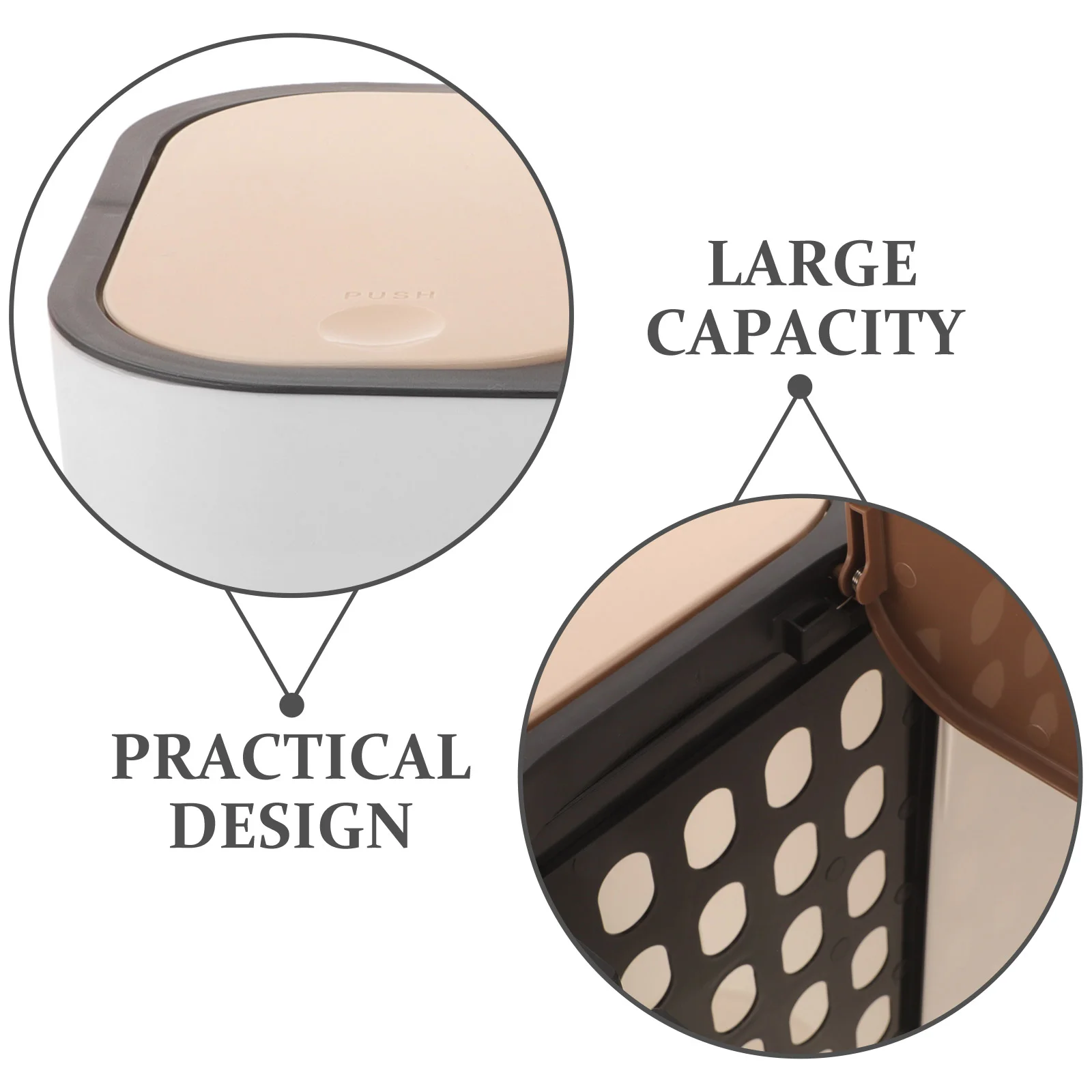 Контейнер для мусора Офисные мусорные баки ванной комнаты с пластиковым двойным