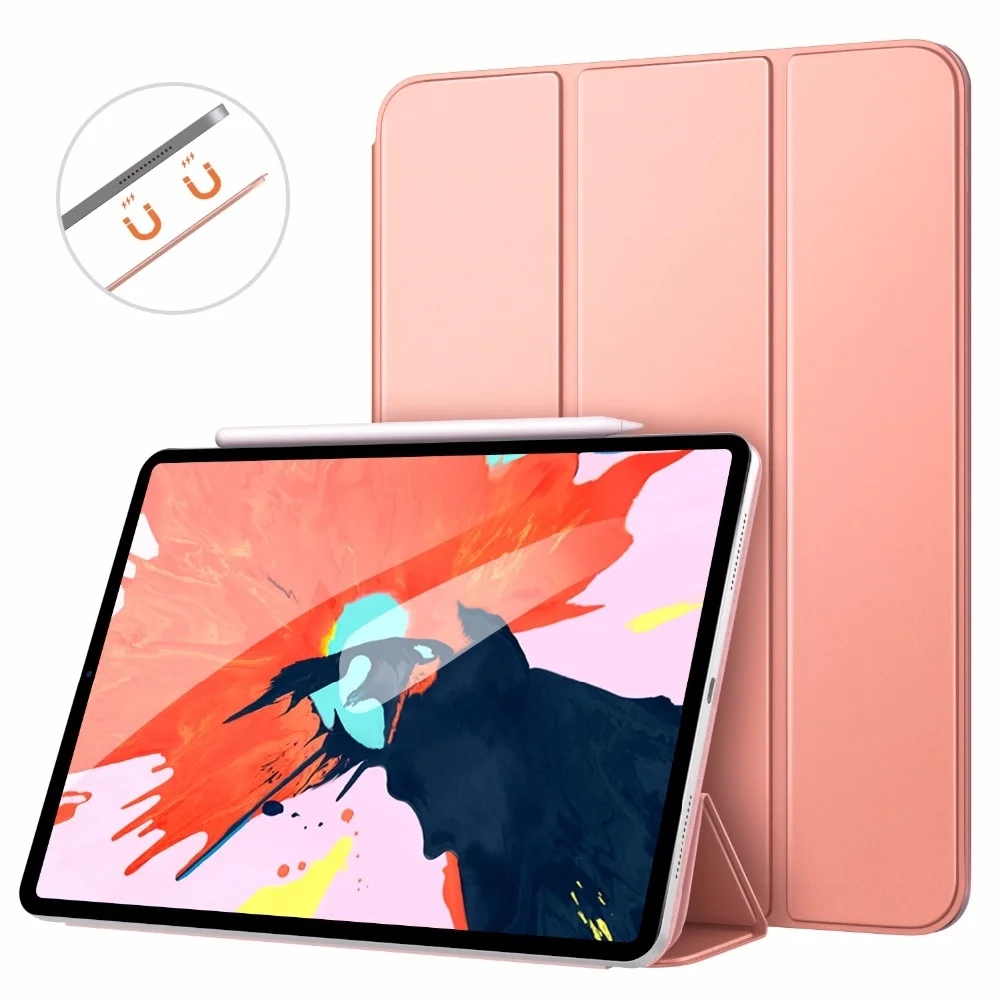 

Case For iPad Pro 12.9 2018[Support Magnetically Attach Charge/Pair] Slim Lightweight Smart Shell Stand Cover with Magnetic