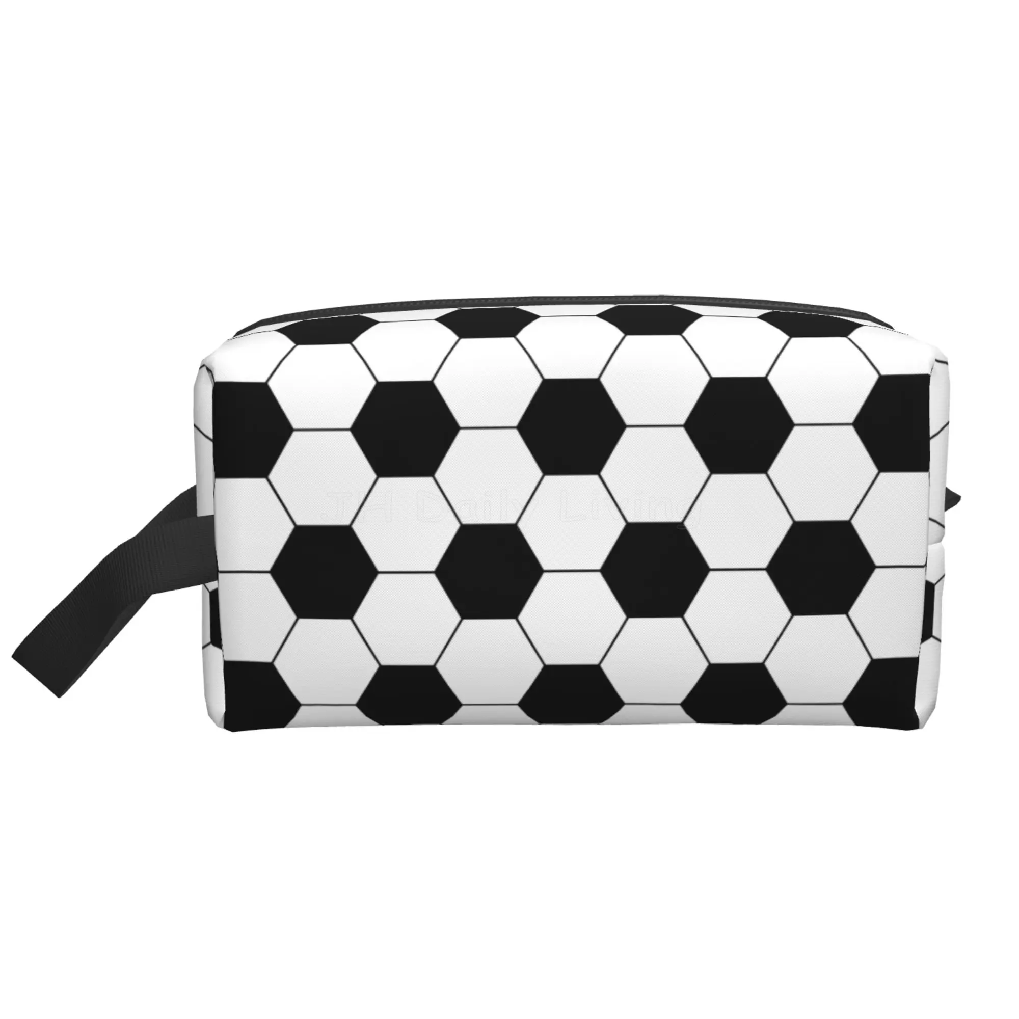 

Soccer Ball Large Capacity Travel Storage Bags Football Cosmetic Bag for Women Men Waterproof Makeup Bag with Handle Strap