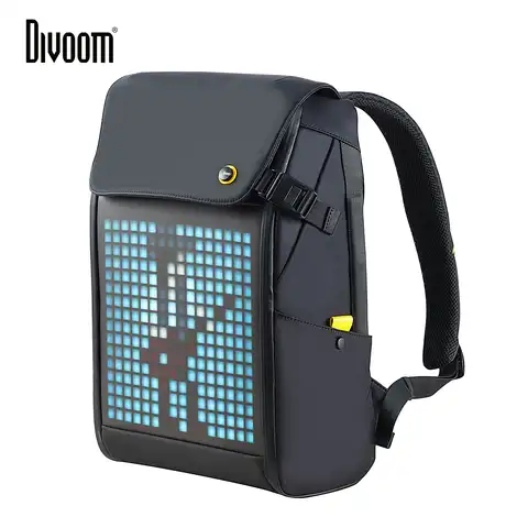 Рюкзак DIVOOM Pixoo M Мужской, водонепроницаемый школьный ранец 15 дюймов, рюкзак для ноутбука Wo Men с 16-дюймосветодиодный RGB светодиодным экраном, д...