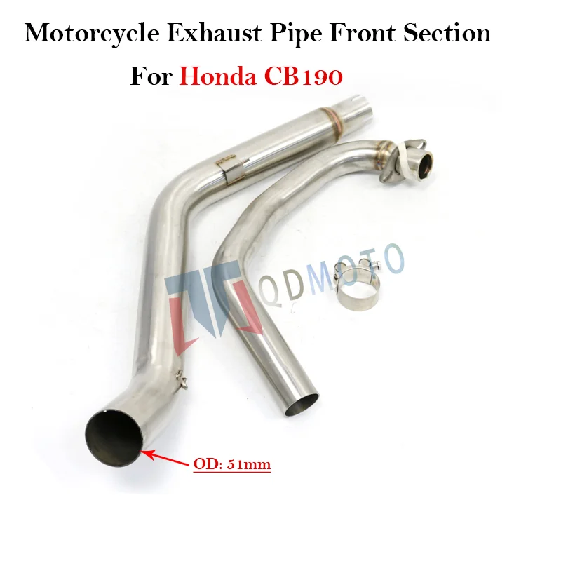 

Motorcycle Exhaust Muffler Pipe Front Link Pipe 51mm For Honda CB190 CB190R CBF190