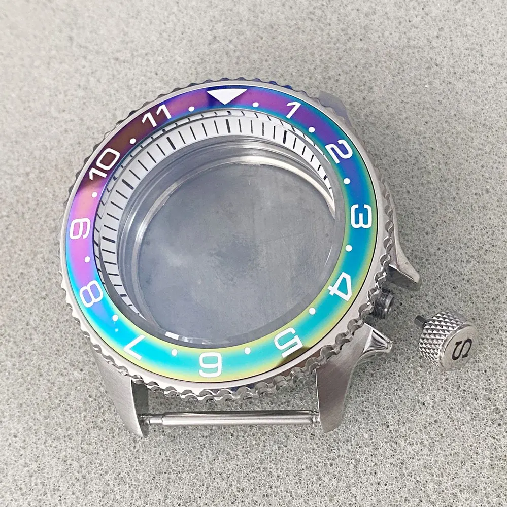 41.5mm Watch Case Stainless Steel 3.8-Crown White Inner Ring Case, SKX007 Replacement Fit NH35 NH35 4R Movement