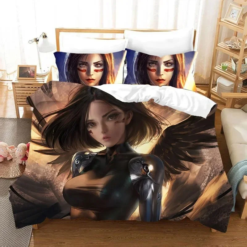 3D Printed Movie ALITA Pattern Bedding Sets exquisite bed supplies set duvet cover comforter luxury birthday gift