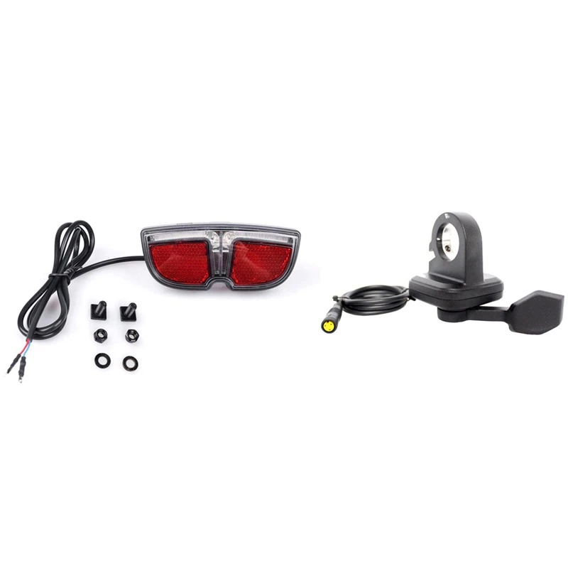 

1Pcs 108X-R Thumb Throttle Right Hand & 1Pcs 6V Led E-Bike Tail Light Electric Bike Rear Rack Brake Lamp