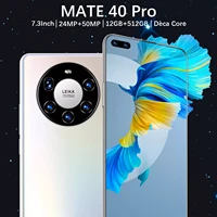 7 3 inch left digging screen 5g smartphone with 12gb512gb large memory for huawei mate 40 pro cellphone samsung mobile phone
