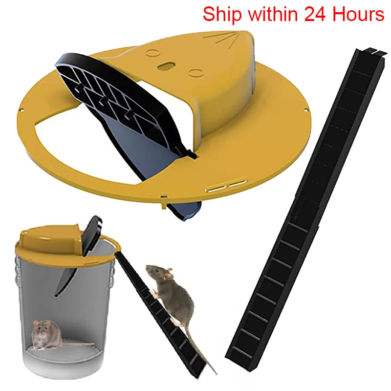 

Mice Trap Reusable Smart Flip and Slide Bucket Lid Mouse Rat trap Humane Or Lethal Trap Auto Reset Rat Door Style Multi Catch