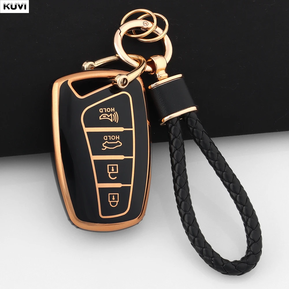 

4-кнопочный Чехол Для Ключей От Автомобиля Для Hyundai Santa Fe Sport Ix45 Equus Centennial Genesis G80 Grandeur Azera Fob 20...