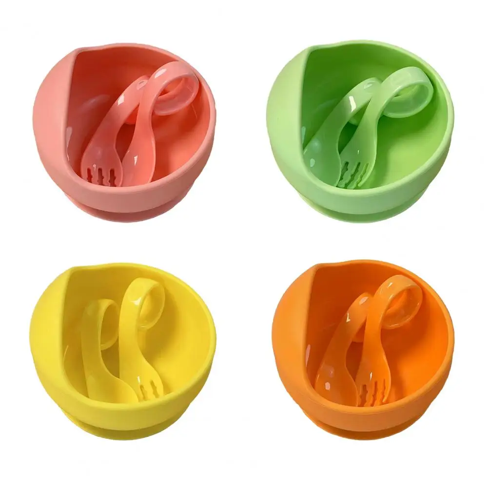 Baby-friendly Silicone Suction Bowl Sets Anti-fall Easy To M