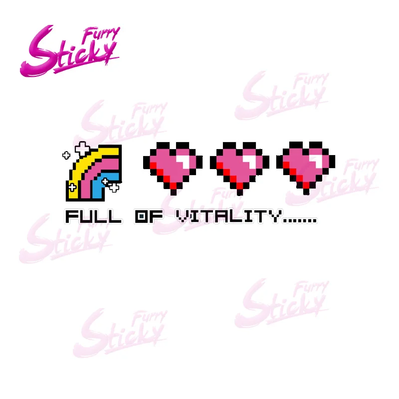 

Furry Sticky Cardiac Charging Love Pixel Anime Car Sticker Decal Mini Cooper Car Accessories Helmet Trunk Mazda JDM Stickers