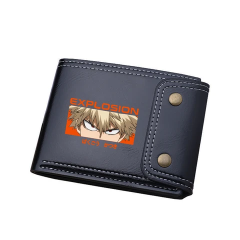 Короткие Кошельки с героями аниме Моя геройская академия, Bakugou Katsuki, держатели для удостоверения личности, кошельки для монет из искусственной кожи, Мультяшные сумки для денег, клатч для мальчиков
