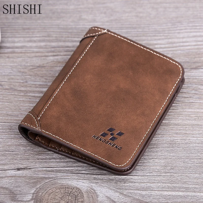 Retro Men's Wallet Leather Billfold Slim Hipster Cowhide Credit Card/ID Holders Inserts Coin Purses Luxury Business Wallet