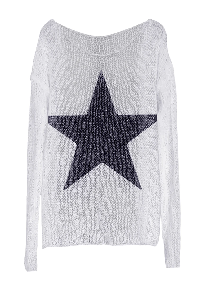 

Women s Y2K Knit Oversized Sweater Long Sleeve Crew Neck Pullover Hollow Out Jumper Vintage Aesthetic Streetwear