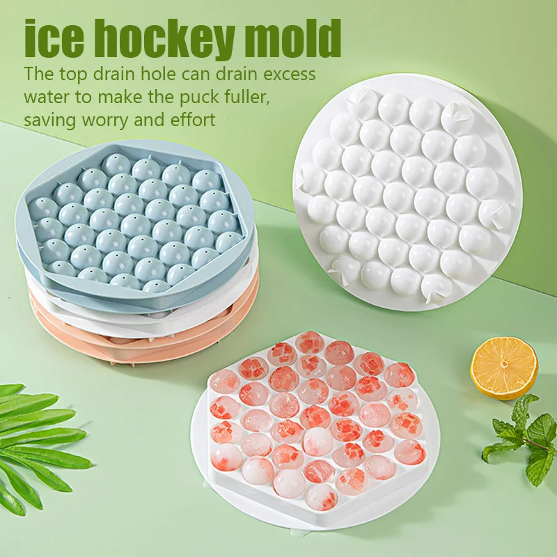 

37 Grid Homemade Ice Cube Mold Small Marble Spherical Double-Layer Drain Ice Box Refrigerator Household Kitchen Gadgets DIY