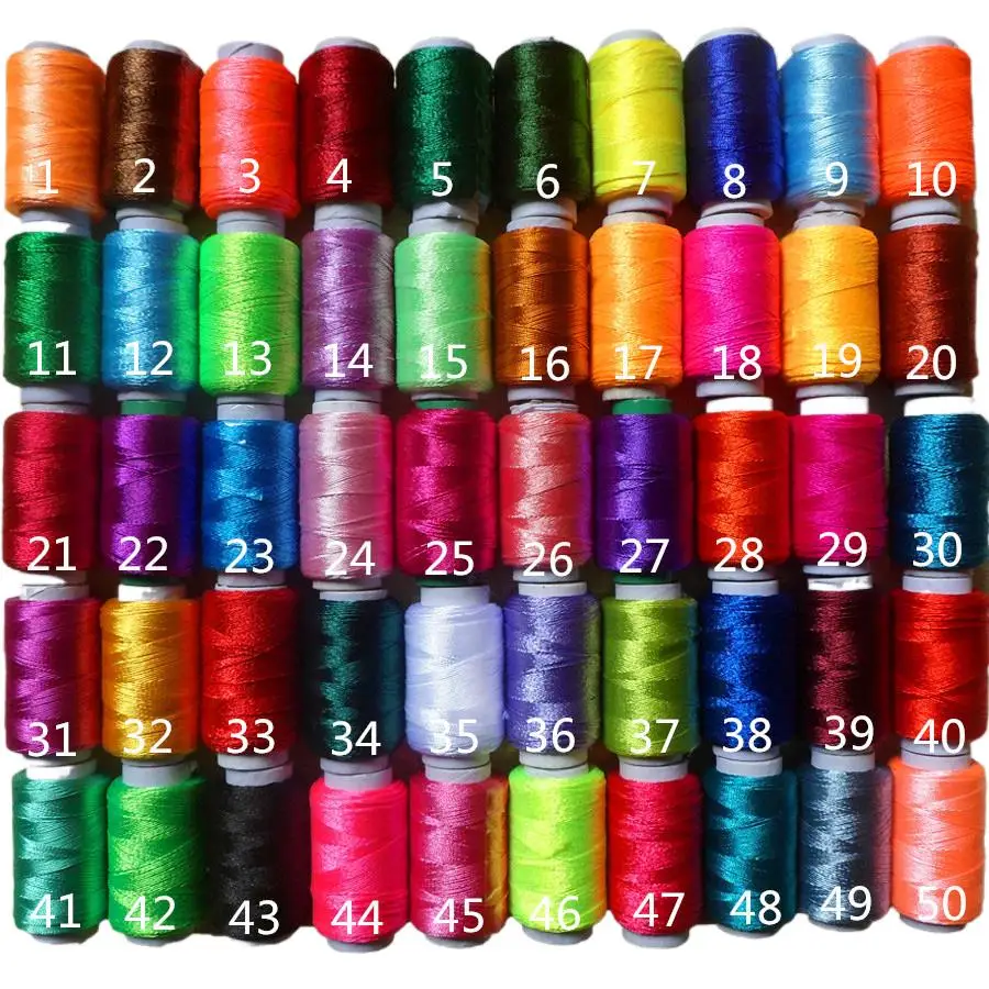 

50 шт./партия, Разноцветные Шелковые нитки для вышивания, 12 г/шт.