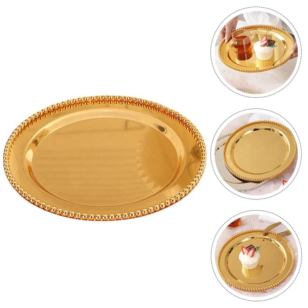 

Tray Serving Plate Platter Dessert Gift Friend Bowldecorative Dish Fruit Coffee Table Breakfast Dinner Ottoman Jewelry Vanity