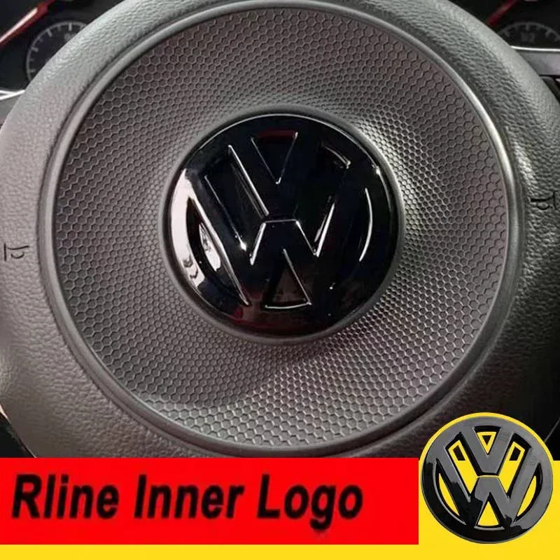 

Чехол с эмблемой на руль Volkswagen Gloss черный для Golf 7 Rline с логотипом черный для руля