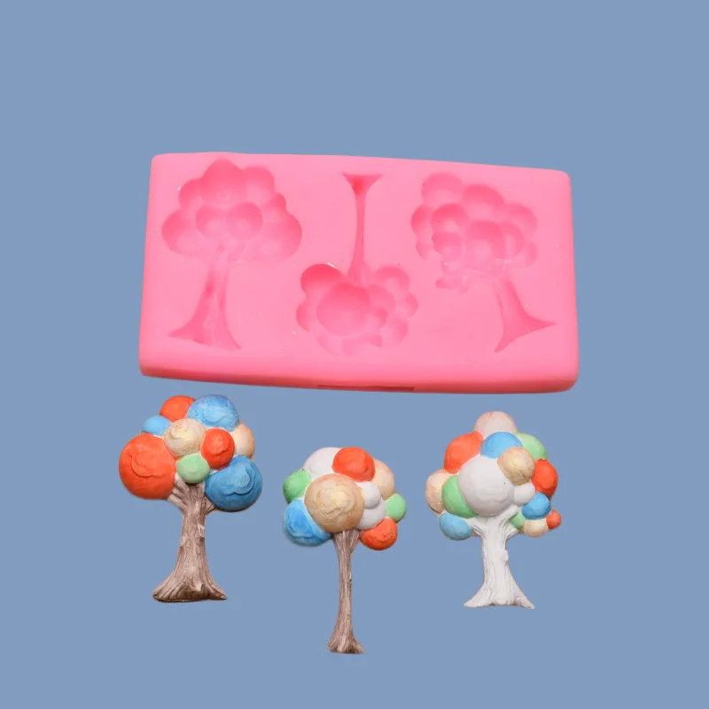 

3 Small Trees Balloon Trees Sugar Turning Silica Gel Mould Cake Chocolate Decoration Diy Glue Dropping Mould