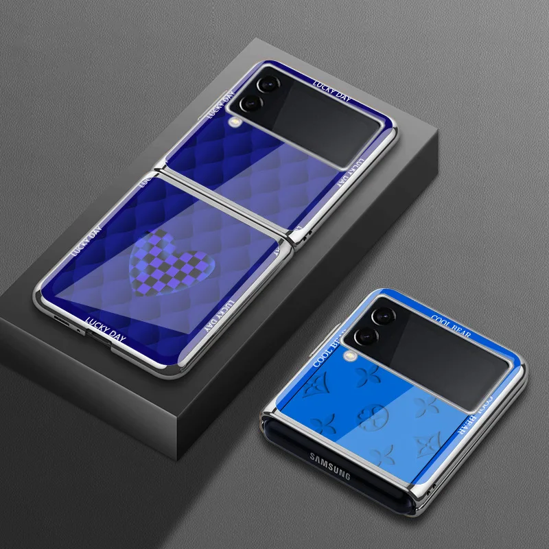 

Чехол Crown Bear для Samsung Z FLIP4, стеклянный защитный чехол для Galaxy ZFLIP4