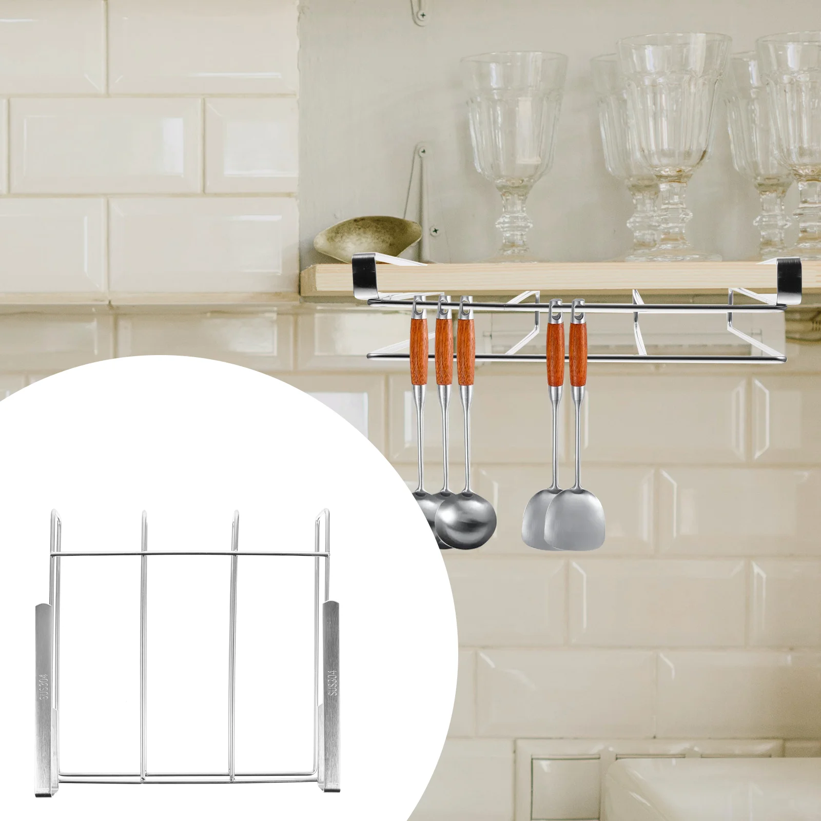 

Board Rack Cutting Organizer Holder Hanging Pan Storage Kitchen Wall Chopping Cabinetlid Hanger Pot Shelfboards Utensil Lids