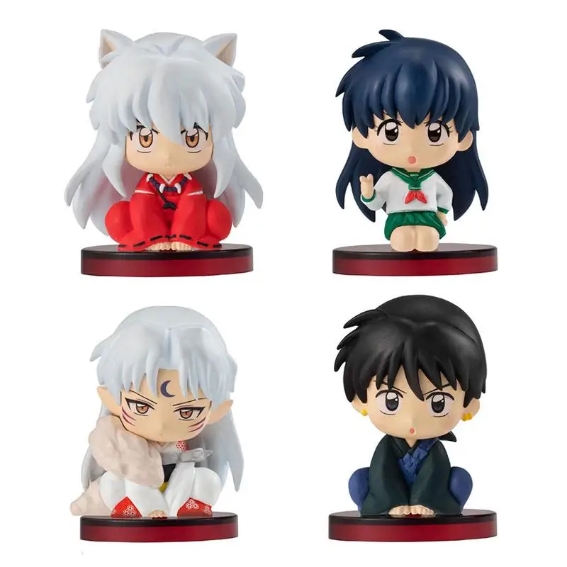 

4.5cm Gacha Inuyasha Sitting Doll Series Higurashi Kagome Sesshoumaru PVC Anime Figure Model Toy Gift Collectibles