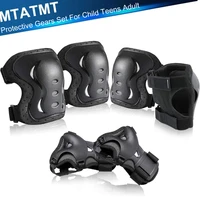 mtatmt 6pcs child adults protection gear set for skateboarding biking roller skatingknee and elbow pads with wrist guards