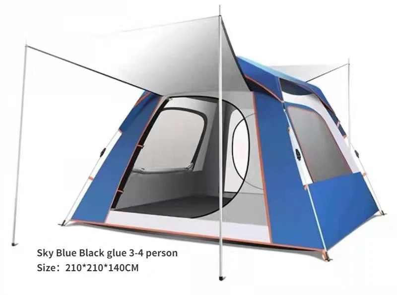 

Outdoor Automatic Opening Tent 3-4 People Thick Rainproof Windproof Camping Tent Beach Sunscreen Anti-UV Ultralight Pop-up Tent