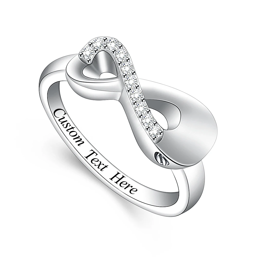 

Ring Jewelry Gift Elegant Infinity Crystal Cremation Rings For Ashes Holder Keepsake Pet/Human Urn Memorial Finger Mother's Day