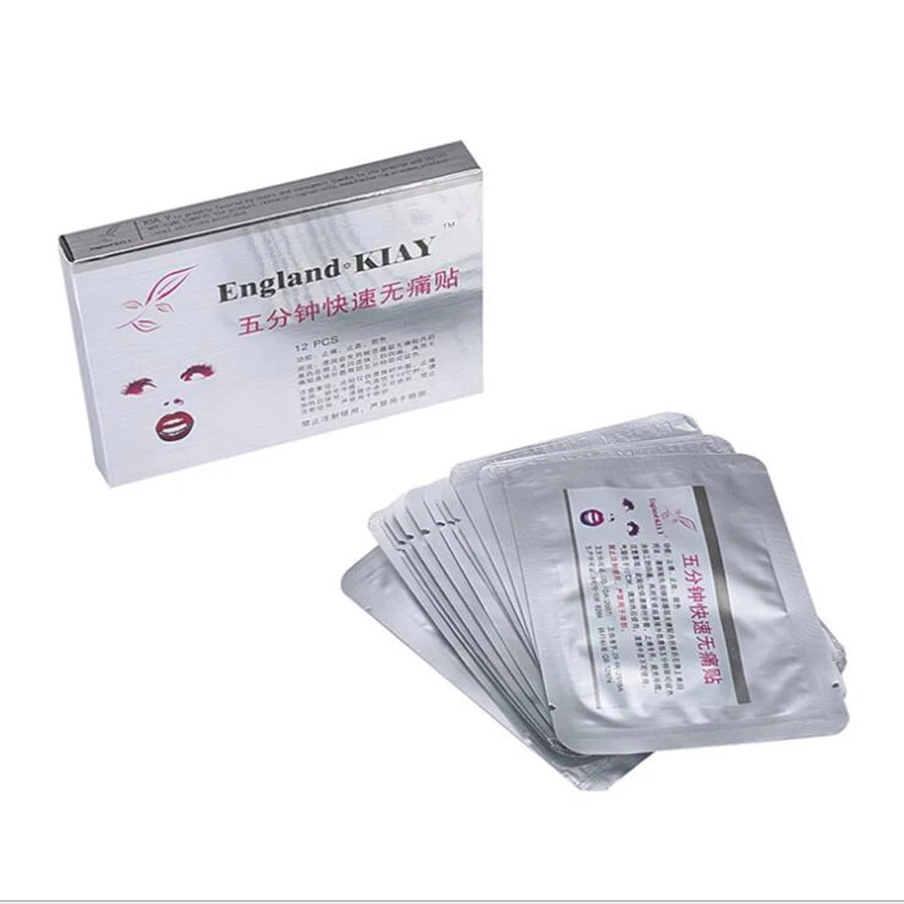 

12Pcs/Box Super Five Minutes Past Painless Paste England KIAY Lip Liquid Patch For Permanent Makeup Tattoo Operating Care