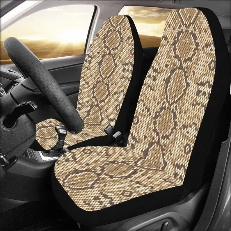 

Snake Skin Printed Car Seat Covers 2 pc, Animal Pattern Front Seat Covers Truck Car SUV Seat Protector