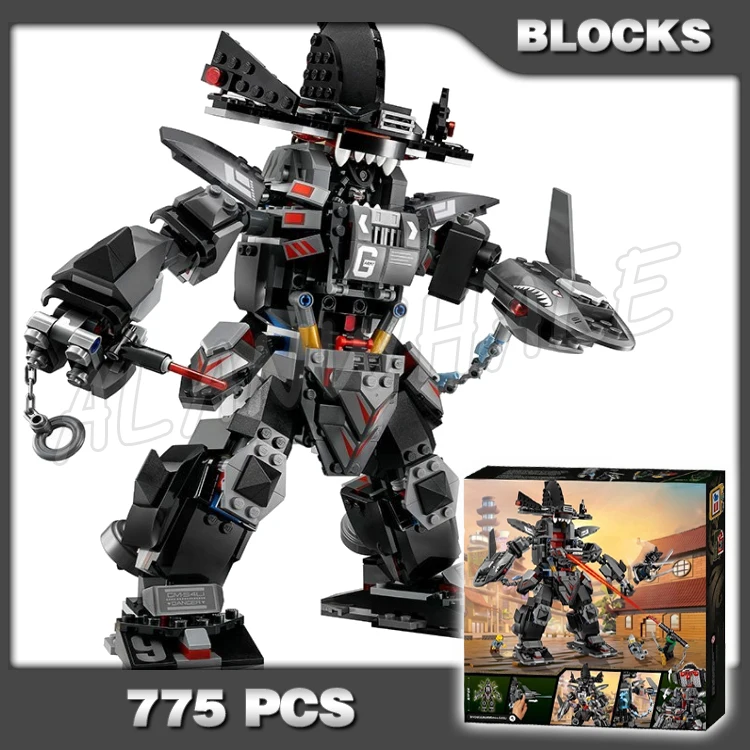 

775pcs Shinobi Garma Mecha Man Posable Arms Legs Garmadon Shark Blaster 10719 Building Block Sets Compatible With Model