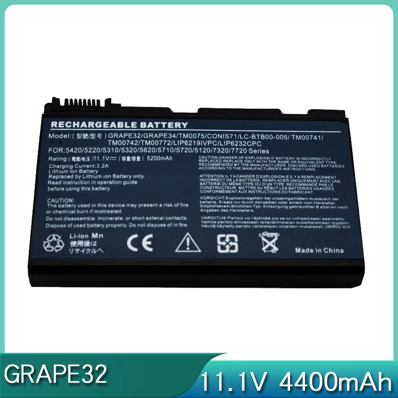 НОВЫЙ аккумулятор для ноутбука GRAPE32 GRAPE34 GRAPE31 Acer TravelMate 5720G 5730 5730G 6410 6413 6414 6460 6552 7720