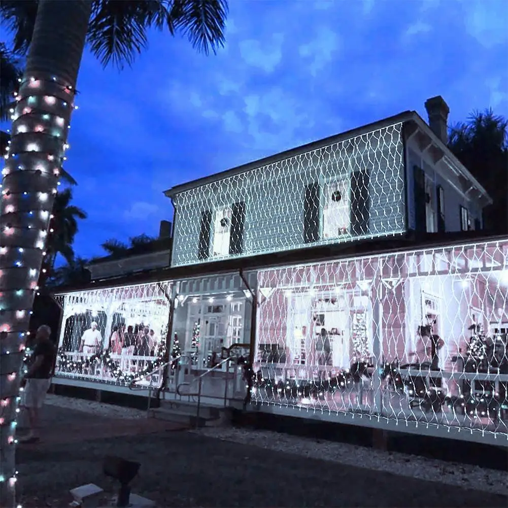 

Solar Net Led String Lights 3mx2m Christmas Garlands Net Fairy Decor Lights String Garden Party Led Wedding Curtain Light X R6g0