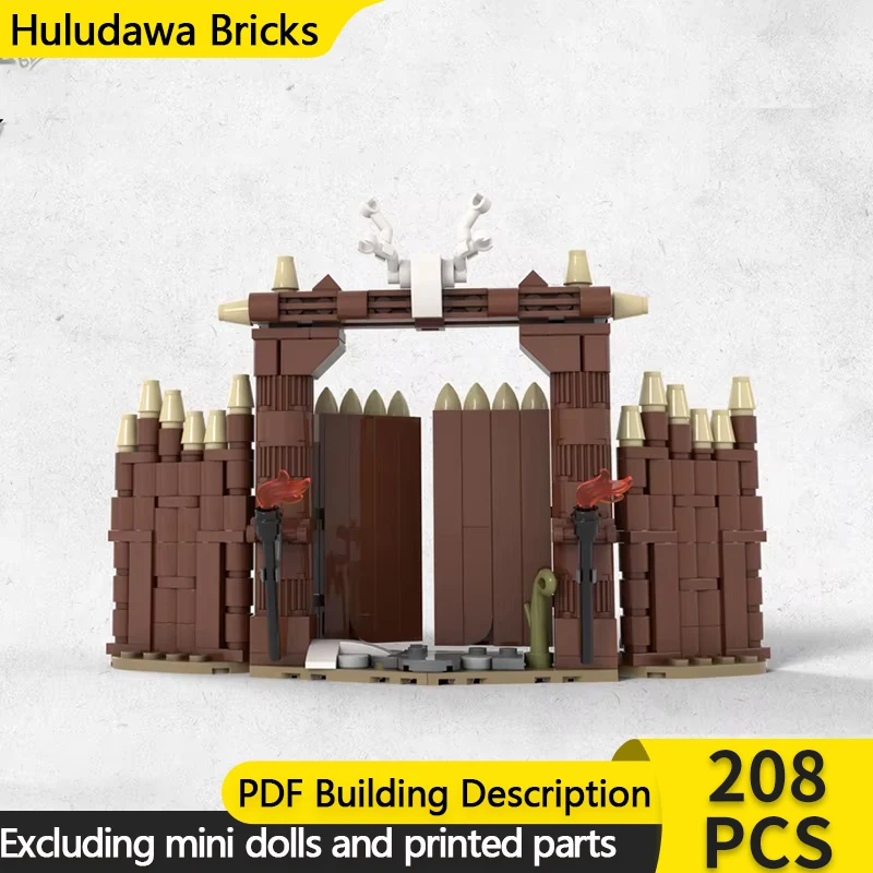 Модель с видом на улицу MOC строительный кирпич забор викингов защита города стены