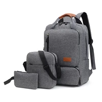 mens casual business computer backpack daily work commuter storage bag travel anti theft backpack three piece portable handbag