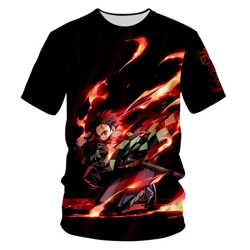 

Новинка футболка с изображением японского аниме Kimetsu No Yaiba рассекающий демонов футболка с графическим 3D-принтом Женская одежда в стиле панк мужская одежда