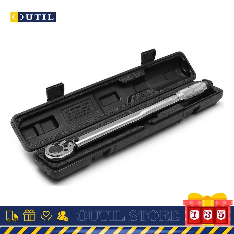 

1Piece Preset Torque Wrench 3/8" Square Drive 19-110N.m Two-way Precise Ratchet Wrench Repair Spanner Key Hand Tools