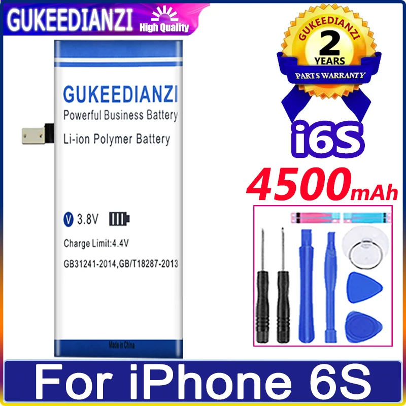 GUKEEDIANZI I6S Battery for Apple IPhone 4S 5 5S 5C 6S 6 7 8 Plus  IPhone6S 7Plus 8Plus 6SPlus Batteries + Free Tools